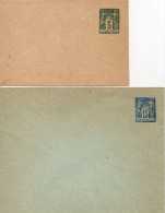 FRANCE 2 ENTIERS POSTAUX TYPE SAGE DIFFERENTS - Standard Covers & Stamped On Demand (before 1995)