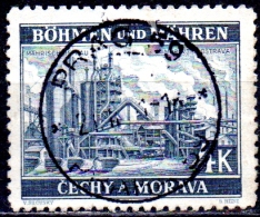 BOHEMIA & MORAVIA 1939 Ironworks, Moravska-Ostrava  -  4k. - Grey   FU - Used Stamps