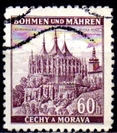 BOHEMIA & MORAVIA 1939 St Barbara's Castle, Kutna Hora - 60h. - Violet  FU - Gebruikt