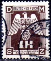 BOHEMIA & MORAVIA 1943 Official -  Eagle And Numeral  - 1k. - Brown  FU - Gebraucht