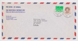 PAYS BAS LETTRE COVER PAR AVION BY AIR MAIL 24 MAI 1988 VERS CARLSTADT DE ROVER CHEMIE BV - 2 Scans - - Cartas & Documentos