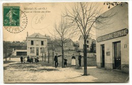 CPA 95 MERIEL LA PLACE ET L ECOLE DES FILLES 1910 - Meriel