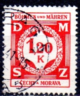 BOHEMIA & MORAVIA 1941 Official - Numeral And Laurel Wreath -  1k.20 - Red  FU - Used Stamps