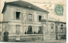 CPA 95 MERIEL LA MAIRIE ET L ECOLE 1905 - Meriel
