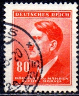 BOHEMIA & MORAVIA 1942  Adolf Hitler  -  80h. - Orange  FU - Gebraucht