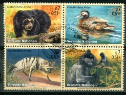 NATIONS-UNIES - Bureau De VIENNE - Y&T 342 à 345 (animaux - Oiseaux ) - Gebruikt