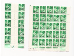 Timbres CFA Réunion En Feuilles : 39 Timbres Du N°345 + 31 Timbres Du N°346 - Neufs