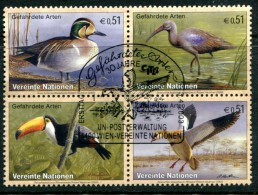 NATIONS-UNIES - Bureau De VIENNE - Y&T 401 à 404(oiseaux ) - Gebruikt