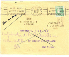 LGM FRANCE - MAZELIN 2f SEUL SUR LETTRE AU TARIF IMPRIMES DU 8/7/1947 - 1945-47 Cérès De Mazelin