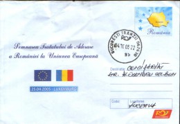Romania - Stationery Cover 2005 Used - The Signing Of The Treaty Of Accession Of Romania To The European Union - 2/scans - EU-Organe