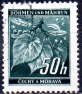 BOHEMIA & MORAVIA 1940 Linden Leaves And Buds -  50h. - Green  FU - Gebraucht