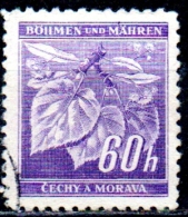 BOHEMIA & MORAVIA 1940 Linden Leaves And Buds - 60h. - Violet  FU - Usados