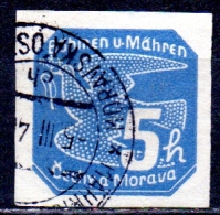 BOHEMIA & MORAVIA 1939 Newspaper Stamp - Dove - 5h. - Blue   FU - Gebraucht