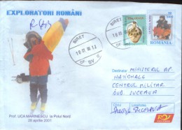 Romania - Stationery Cover 2005 Used -  Romanians  Explorers - Professor Uca Marinescu North Pole - 2/scans - Expéditions Arctiques