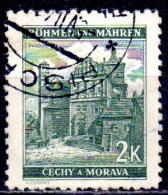 BOHEMIA & MORAVIA 1940 Pardubitz Castle - 2k. - Green  FU - Gebraucht