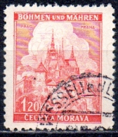 BOHEMIA & MORAVIA 1940 St Vitus Cathedral, Prague - 1k.20 - Red   FU - Gebraucht