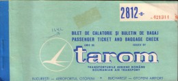 Romania- Passenger Ticket And Baggage Check 1979 For Airplane,Bucharest,Tel Aviv,Bucharest TAROM,Airport Otopeni-5/scan - Mondo