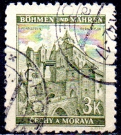 BOHEMIA & MORAVIA 1940 Pernstyn Castle -  3k. - Green  FU - Usados