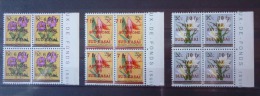 South Kasai - 1/13 - Fleurs - Essai - Erreur - 3 Différentes Surcharges - Bloc De 4 - 1961 - MNH - Sud-Kasaï