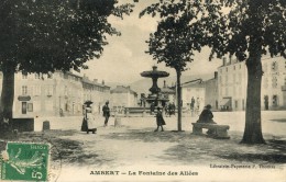 CPA 63 AMBERT LA FONTAINE DES ALLEES 1913 - Ambert