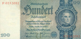 Deutschland, Germany - 100 Reichsmark, Ro. 176 A , ( Serie U/F ) 1936 - 1948 ! - 100 Reichsmark