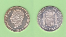 ALFONSO XII  1 PESETA   1.882  Plata   SC/UNC  Réplica   T-DL-11.248 - Altri & Non Classificati