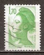 Timbre France Y&T N°2318 (03) Obl. Liberté De Gandon. 1 F. 70. Vert. Cote 0.15 € - 1982-1990 Libertà Di Gandon