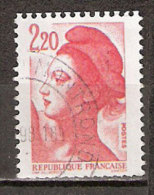 Timbre France Y&T N°2376 (05) Obl. Liberté De Gandon. 2 F. 20. Rouge. Cote 0.15 € - 1982-1990 Libertà Di Gandon