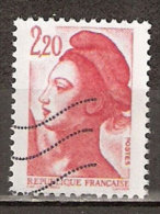 Timbre France Y&T N°2376 (08) Obl. Liberté De Gandon. 2 F. 20. Rouge. Cote 0.15 € - 1982-1990 Liberté De Gandon