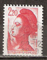 Timbre France Y&T N°2376 (09) Obl. Liberté De Gandon. 2 F. 20. Rouge. Cote 0.15 € - 1982-1990 Liberty Of Gandon