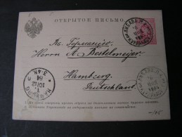 == Russland Polen Karte Libava  1884 Nach Hamburg - Postwaardestukken