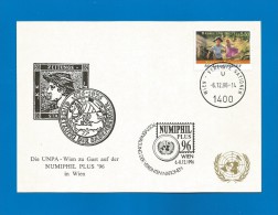 Vereinigte Nationen 1996 , Die UNPA - Wien Zu Gast Auf Der NUMIPHIL  - 6.12.96 - Cartoline Maximum