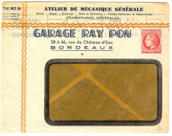 LGM FRANCE - MAZELIN 1f SEUL SUR LETTRE AU TARIF IMPRIMES DU 1/1/1946  THEME AUTOMOBILES GARAGES - 1945-47 Ceres (Mazelin)