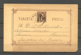 1890 MADRID, ENTERO POSTAL ED. 19, CIRCULADO A BREMEN, ALFONSO XIII, PELÓN - 1850-1931