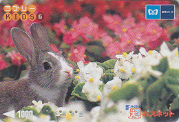 Carte Japon - LAPIN / Série Numérotée KIDS 3 - 6/7 - ANIMAL - RABBIT - KANINCHEN - KONIJN - CONEJO Japan Metro Card  131 - Lapins