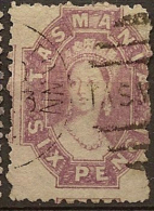 TASMANIA 1863 6d Reddish Mauve QV SG 76 U #LK23 - Used Stamps