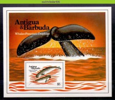 Mwe1940 FAUNA ZEEZOOGDIEREN WALVIS NARWAL UNICORN WHALE SEA MAMMALS BALEINES MARINE LIFE ANTIGUA & BARBUDA 1983 PF/MNH - Baleines