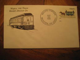 Wooster USA 1983 Tram Tramway Street Electric Cable Car Railway Trolley Streetcar Cancel Cover - Tramways