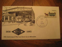 Milwaukee USA 1983 Tram Tramway Street Electric Cable Car Railway Trolley Streetcar Cancel Cover - Tram