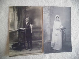 2 CARTES PHOTOS JEUNES COMMUNIANTS...FILLE ET GARCON. - Communion