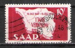 Sarre ( Saar ) Variété Du N° 248 Oblitéré Michel 260 III (point De Couleur) - Gebraucht