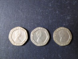 Grande Bretagne 3 Pièce De 20 Pence 1982 Et 1983 - 20 Pence