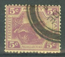 FEDERATED MALAY STATES 1922-34: ISC 60a Top Bar Of T In Postage Missing / YT 59 / Sc 58, O - FREE SHIPPING ABOVE 10 EURO - Federated Malay States