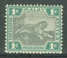 FEDERATED MALAY STATES 1900-01: ISC 15 A Grey + Green / YT 15 / Sc 18, Wmk Crown CA, * MH - FREE SHIPPING ABOVE 10 EURO - Federated Malay States