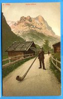 AVR179, Alphornbläser, Cor Des Alpes, Alpes Suisses, Chalet, 3893, Non Circulée - Horn