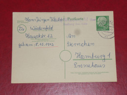 Bedburg 1954 Bundespräsident Heuss 1 Grosser Kopf 10 Pf 0 Gebraucht Ganzsache Postal Stationery Bund Germany Postkarte - Postkaarten - Gebruikt