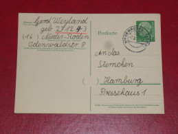 Niederroden 1954 Bundespräsident Heuss 1 Grosser Kopf 10Pf Gebraucht Ganzsache Postal Stationery Bund Germany Postkarte - Postcards - Used