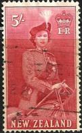 NEW ZEALAND RED  5 /- CORONATION QEII OUT OF SET OF 3(?) USEDH 1953 SG735 READ DESCRIPTION !! - Used Stamps