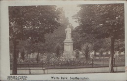 SOUTHAMPTON Watts Park STATUE COSSER PHOTO OF SOUTHAMPTON Vintage Postcard HAMPSHIRE BITTERNE THIMBLE POSTMARK - Southampton