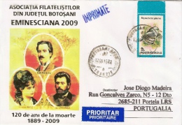 Romania Cover With Bird Stamp To Portugal - Covers & Documents